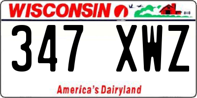 WI license plate 347XWZ
