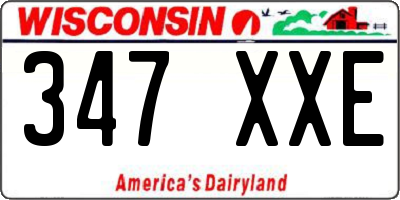 WI license plate 347XXE