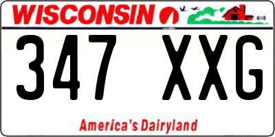 WI license plate 347XXG