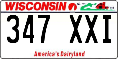 WI license plate 347XXI