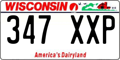 WI license plate 347XXP