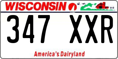 WI license plate 347XXR