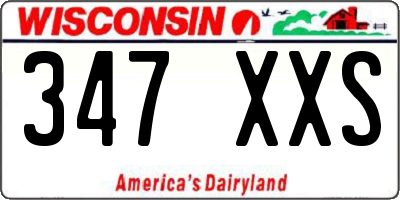 WI license plate 347XXS