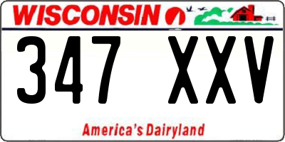 WI license plate 347XXV