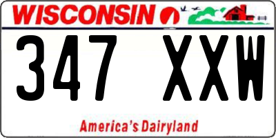 WI license plate 347XXW