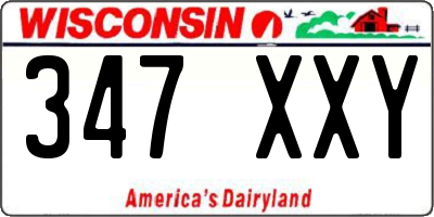 WI license plate 347XXY