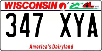 WI license plate 347XYA