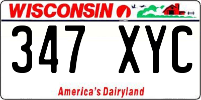 WI license plate 347XYC