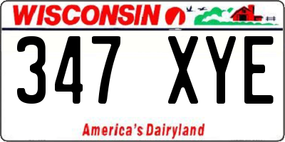 WI license plate 347XYE