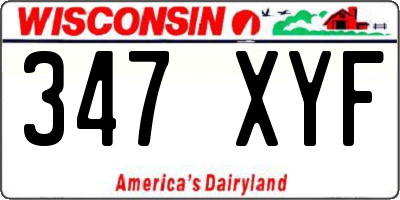 WI license plate 347XYF
