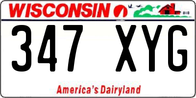 WI license plate 347XYG