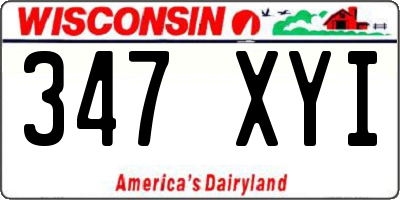 WI license plate 347XYI