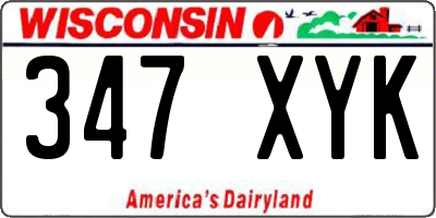WI license plate 347XYK