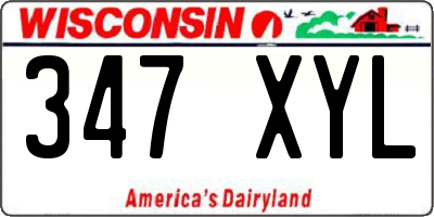 WI license plate 347XYL