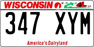 WI license plate 347XYM