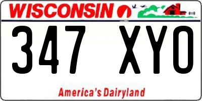 WI license plate 347XYO