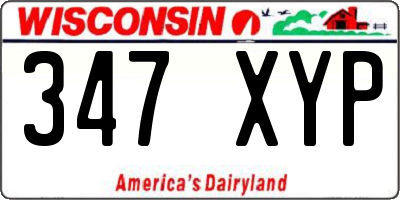 WI license plate 347XYP