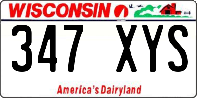 WI license plate 347XYS