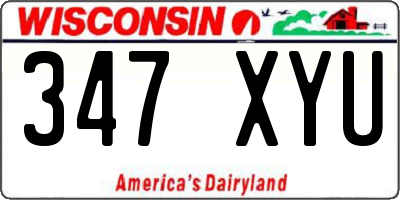 WI license plate 347XYU