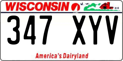 WI license plate 347XYV