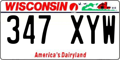 WI license plate 347XYW