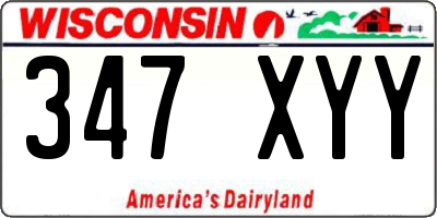 WI license plate 347XYY