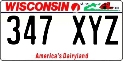 WI license plate 347XYZ