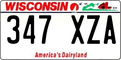 WI license plate 347XZA