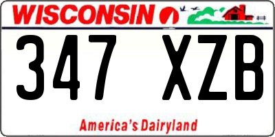 WI license plate 347XZB