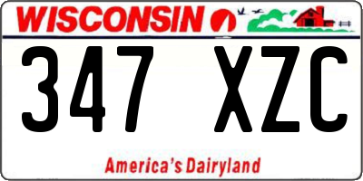 WI license plate 347XZC