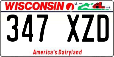 WI license plate 347XZD