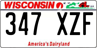 WI license plate 347XZF
