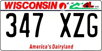 WI license plate 347XZG