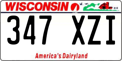 WI license plate 347XZI