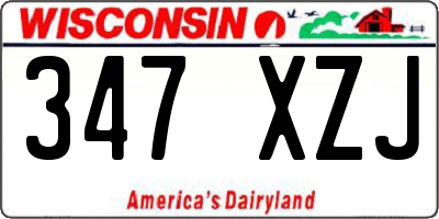 WI license plate 347XZJ