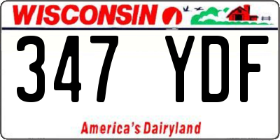 WI license plate 347YDF