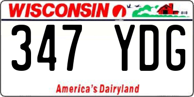 WI license plate 347YDG