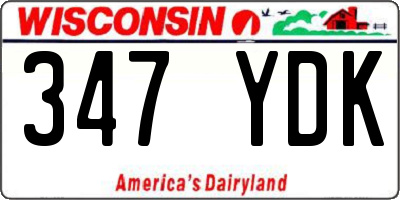 WI license plate 347YDK