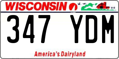 WI license plate 347YDM