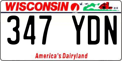 WI license plate 347YDN