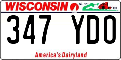 WI license plate 347YDO