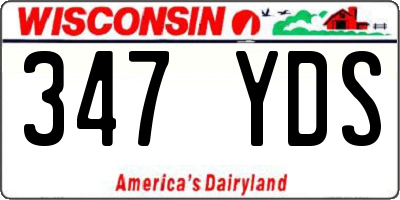 WI license plate 347YDS