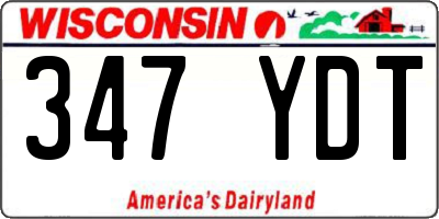 WI license plate 347YDT