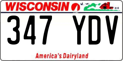 WI license plate 347YDV