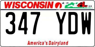 WI license plate 347YDW