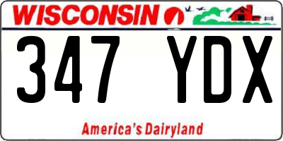 WI license plate 347YDX