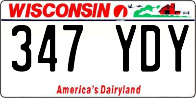 WI license plate 347YDY