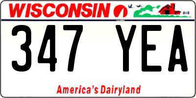 WI license plate 347YEA