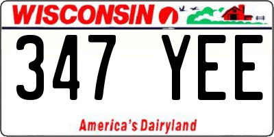 WI license plate 347YEE