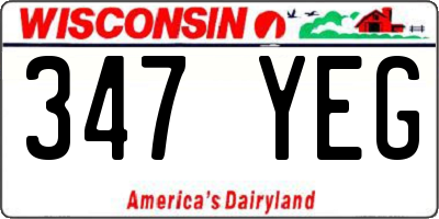 WI license plate 347YEG